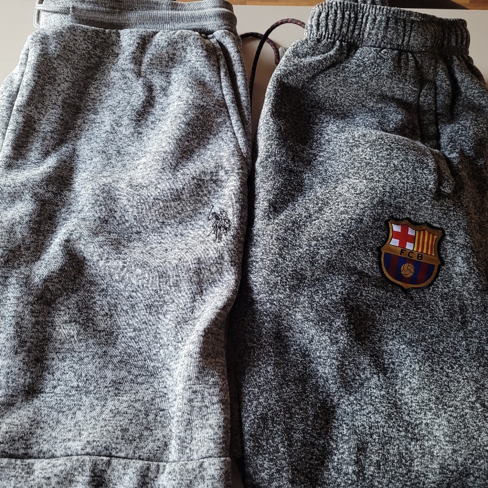 2 pairs of men's size medium  sweats , tapered at legPolo association and FBC